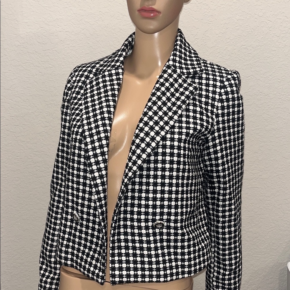 NWOT Rachel Zoe Stylish houndstooth Black and White Women's Jacket